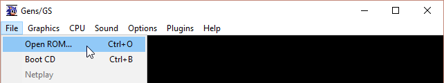 Loading a game in Gens/GS
