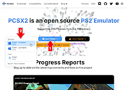 Downloading PCSX2 from their website