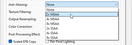 Options for Anti-Aliasing