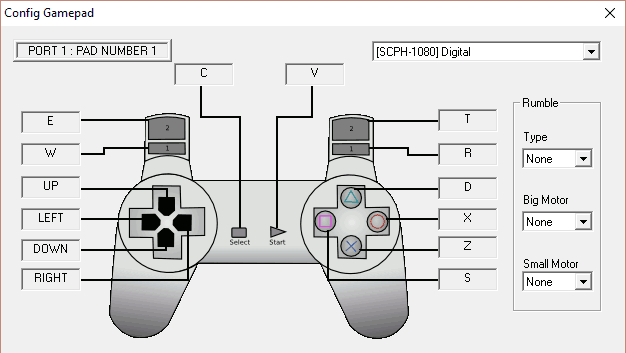 ePSXe's button configuration