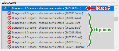 Parent ROM and orphan ROMs