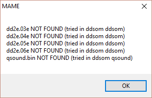 A sample prompt of 'missing file' errors