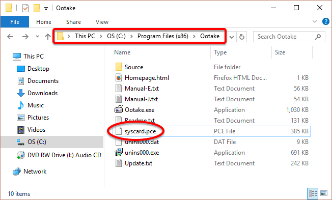 syscard.pce in Ootake's program folder