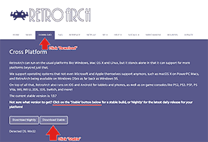 Downloading RetroArch