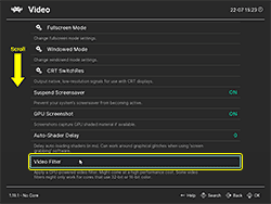 Video options