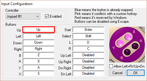 Snes9X's Joypad Configuration