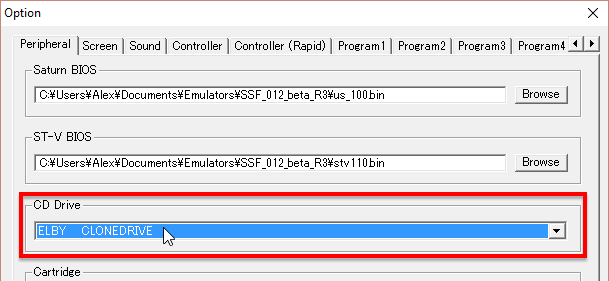 Selecting the Virtual CloneDrive as the default CD drive