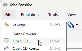 Loading an ISO from the File menu