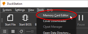 Accessing the Memory Card Editor