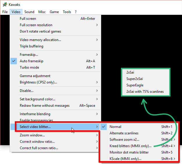 Selecting a screen filter from the list