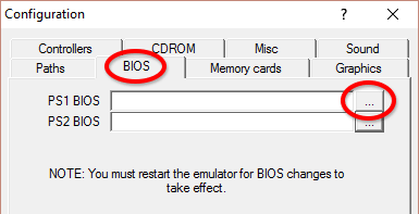 Selecting the BIOS tab