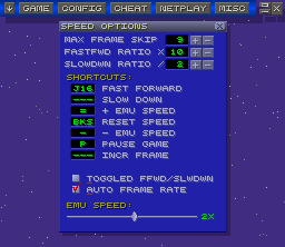 Speed config screen