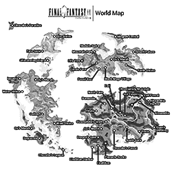 Final Fantasy IX World Map (Black and white friendly)